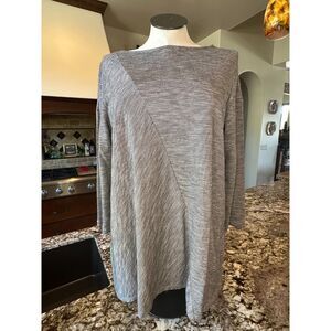 J. Jill Pure Jill Gray & Black Striped Tunic Petite Large PL NWOT